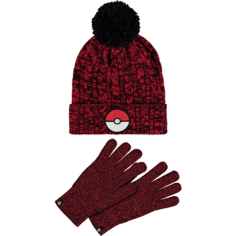 Pokémon - Poké Ball Muts & Handschoenen Set - Rood