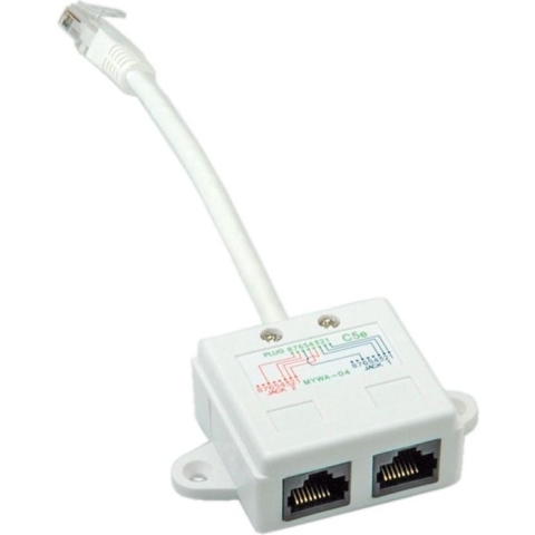 UTP CAT5 RJ45 combiner/splitter (versie 2) - 0,15 meter