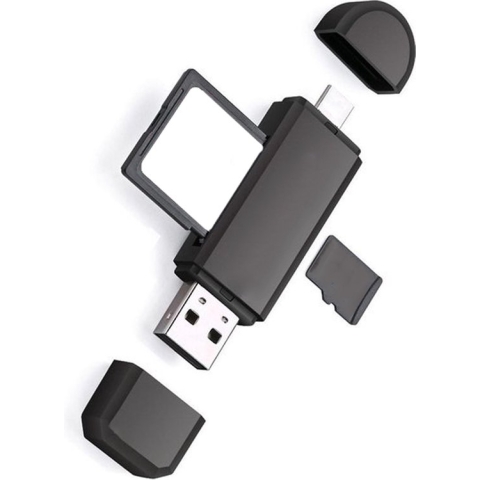SD Card Reader USB Micro SD Kaartlezer USB Type C / OTG 5-in-1 - Geschikt voor Telefoon, PC en Tablet