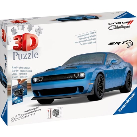 Ravensburger Puzzle 3D Dodge Challenger Hellcat Widebody - 3D Puzzel - 108 stukjes