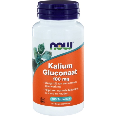 Now Foods - Kalium Gluconaat (Potassium Gluconate) - 99 mg Kalium per Tablet - 100 tabletten