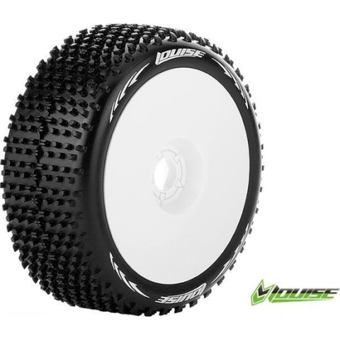 Louise RC - B-HORNET - 1-8 Buggy Bandenset - Gemonteerd - Super Soft - Velgen Wit - Zeskant 17mm - L-T3150VW