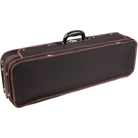 Leonardo Maestro series viool set 4/4, massief, ebbenhouten fittings, zeer gevlamd esdoorn, incl. luxe koffer en strijksto