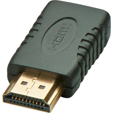 LINDY 41208 HDMI Adapter [1x HDMI-stekker - 1x HDMI-bus, mini] Zwart