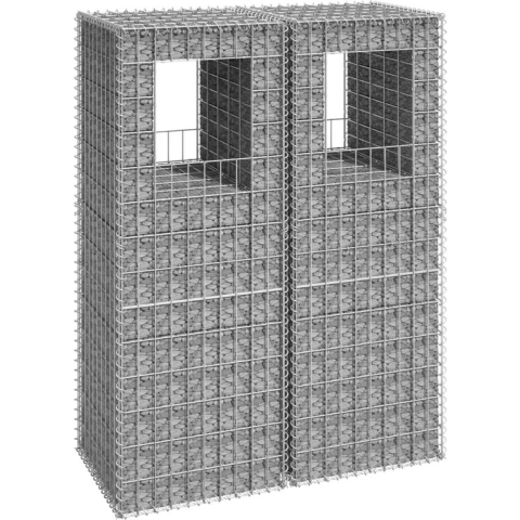 vidaXL-Schanskorf-palen-2-st-50x50x140-cm-ijzer
