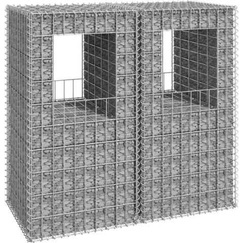 vidaXL-Schanskorf-palen-2-st-50x50x100-cm-ijzer