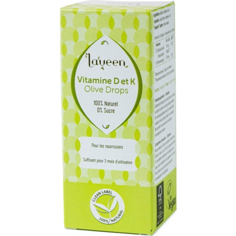 Olive Drops Zuigeling 10 ml | vitamine D en K samen in 1 potje | 100% natuurlijk en suiker/zoetstofvrij