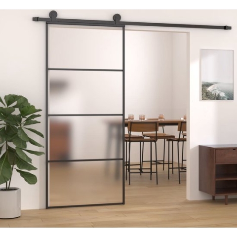 vidaXL-Schuifdeur-76x205-cm-mat-ESG-glas-en-aluminium-wit