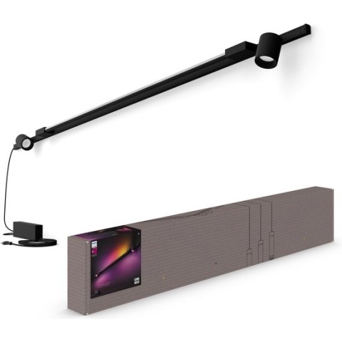 Philips Hue Perifo railverlichting muur - 2-spots - 1 gradient light tube - zwart - basisset