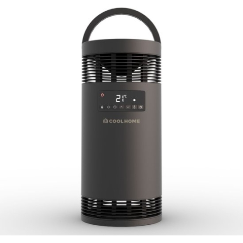 CoolHome CH22 Keramische kachel - 360º verwarming met ventilator - Elektrische kachel met afstandsbediening - 1800W - Zwart