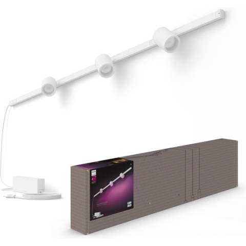 Philips Hue Perifo railverlichting muur - wit en gekleurd licht - 3-spots - wit - basisset