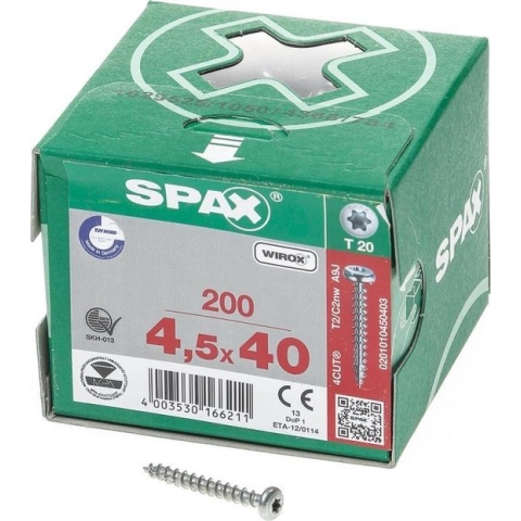 ABC-Spax Spaanplaatschroef - TO CK KV - 4,5 x 40 mm - 200 stuks