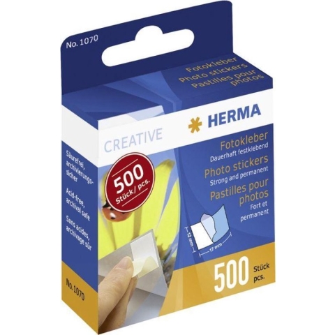Herma Plakmiddelen fotostickers 500 stuks in kartonnen dispenser