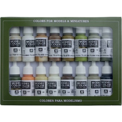 Vallejo 70141 Modelspoor mengkleur Zand, Wit, Oker, Beige, Groen-bruin, Steen, Groen-grijs, Violet, Zand-geel (mat), Iv