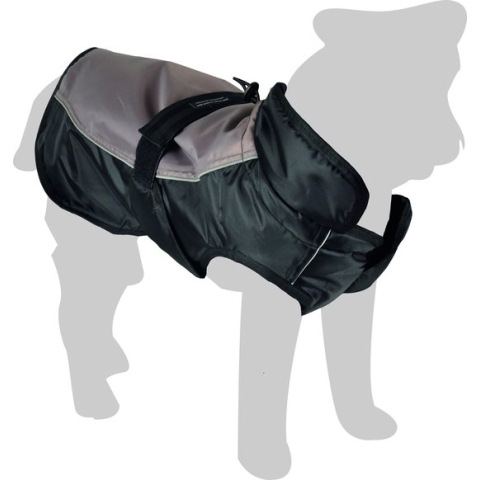 Flamingo Winterjas Zane Zwart & Grijs - Hondenkleding - 65 cm