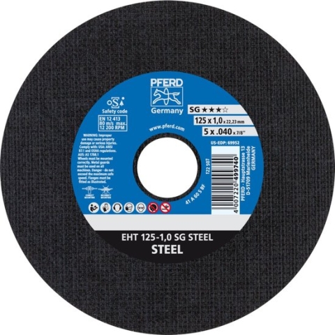 PFERD - Slijpschijf vlak, staal - EHT 125-1,0 SG STEEL