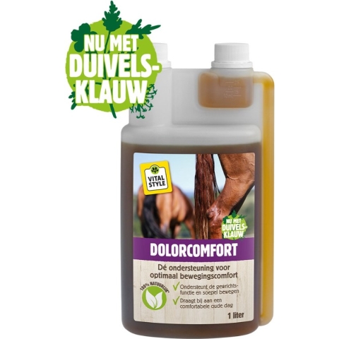 Viitalstyle Dolorcomfort - Paarden Supplement - Ondersteuning Voor Optimaal Bewegingscomfort - Met o.a. Duivelsklauw & Boswellia - 1 L