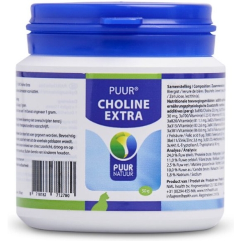 PUUR Choline Extra - 50 gram - Kat - Alternatief product voor Cholodin Kat