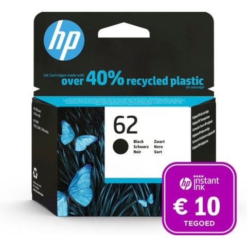 HP 62 - Inktcartridge zwart + Instant Ink tegoed