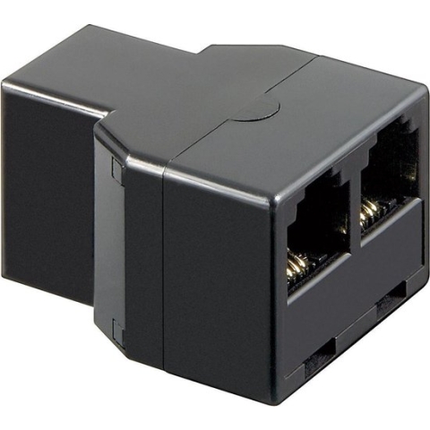 RJ11 (v) - 2x RJ11 (v) telefoon splitter / zwart