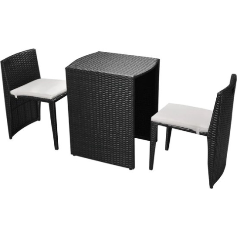 vidaXL-3-delige-Bistroset-met-kussens-poly-rattan-zwart