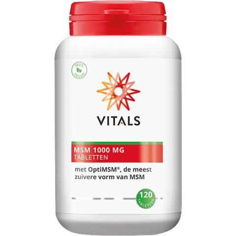 Vitals - MSM tabletten - 1000 mg - 120 tabletten - Met OptiMSM de meest zuivere vorm van MSM