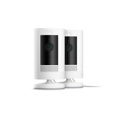 Ring Stick Up Cam Batterij - Beveiligingscamera - Draadloos - Binnen en Buiten - Wit - 2 stuks