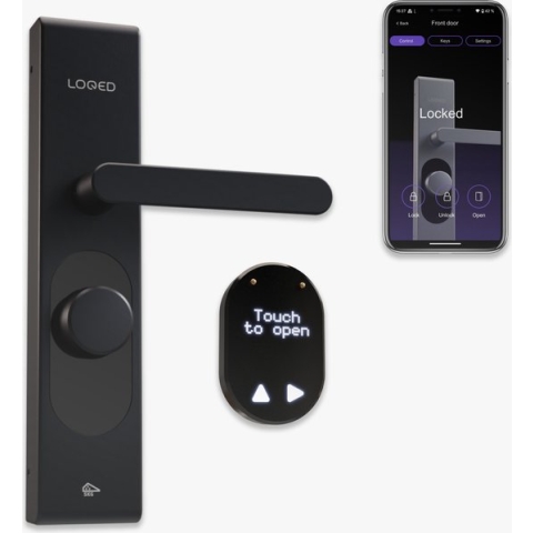 LOQED Touch Smart Lock - Slim Deurslot - Met Smart Home Integratie - Bridge, Cilinder & Codetoegang - Zwart