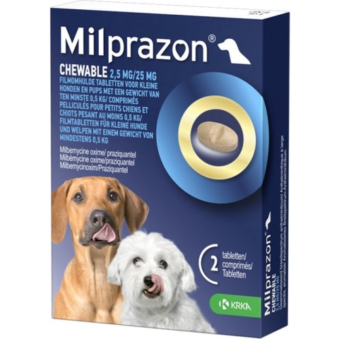 Milprazon Ontworming Kauwtabletten Hond en Puppy 2 stuks