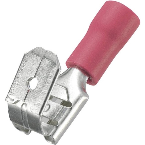 TRU COMPONENTS 1572129 Platte stekker (female) Met vertakking Insteekbreedte: 6.4 mm Insteekdikte: 0.8 mm 180 ° Deels g