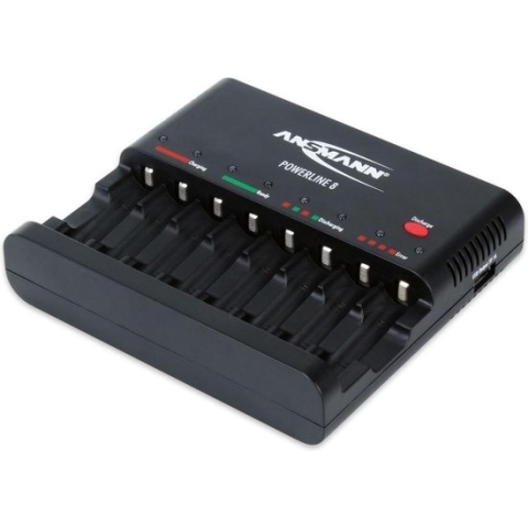 Ansmann Powerline 8 Batterijlader voor binnengebruik Zwart