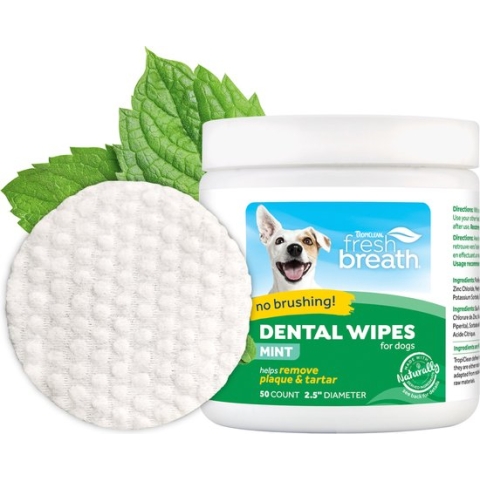 TropiClean Tanden Schoonmaakdoekjes - Honden Dental Doekjes - 50 stuks
