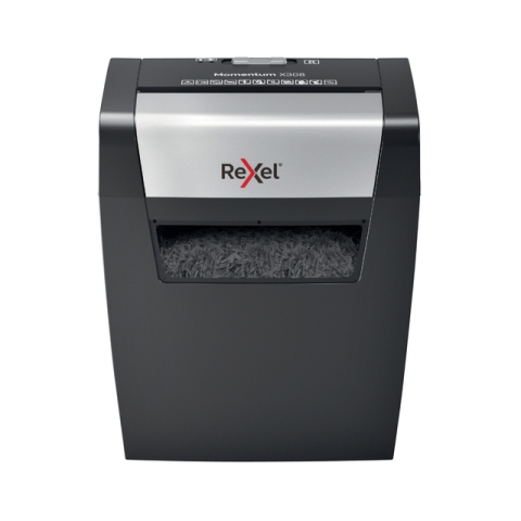 Rexel Momentum X308 Papierversnipperaar - P-3 Cross Cut Snippers - Papierinvoer tot 8 A4-Vel - Zwart