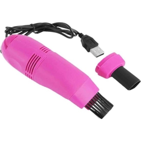 Auto-interieurreiniger mini usb auto stofzuiger laptop borstel auto-interieur ventilatie stofverwijderingsset plug-in stofzuiger - roze