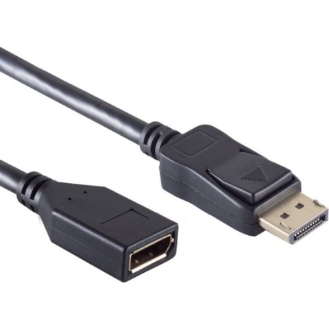 Premium DisplayPort verlengkabel - versie 1.2 (4K 60Hz) / zwart - 1 meter