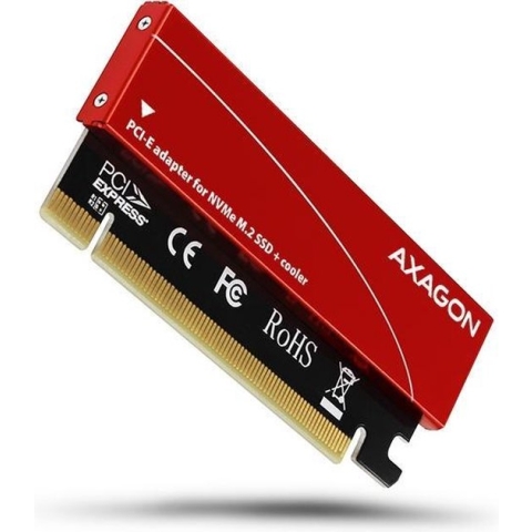 AXAGON PCEM2-S PCI-E 3.0 16x - M.2 SSD NVMe, up to 80mm SSD, low profile, cooler *PCIEM *M.2
