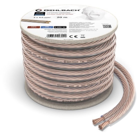 Oehlbach 302 Luidsprekerkabel 2 x 4.00 mm² Transparant 20 m