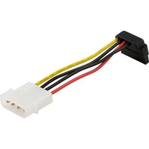 DELTACO SATA-S1, Voedingskabel voor seriële ATA-harde schijven, schuine connector, 10cm