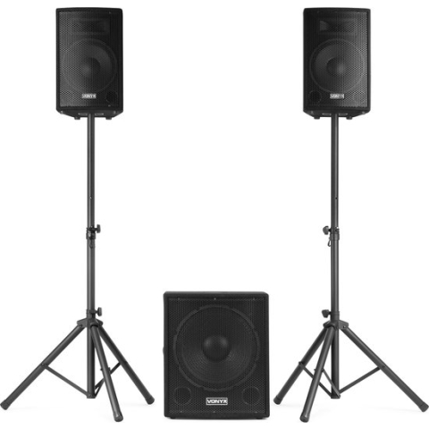 Geluidsinstallatie met Bluetooth - Vonyx VX1015BT - Geluidsinstallatie compleet met subwoofer en tops - 1000W