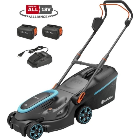 GARDENA PowerMax 37/36V P4A Read Grasmaaier Accu Incl. 2 accus, Incl. oplader, In hoogte verstelbare greep 18 V Snijbre