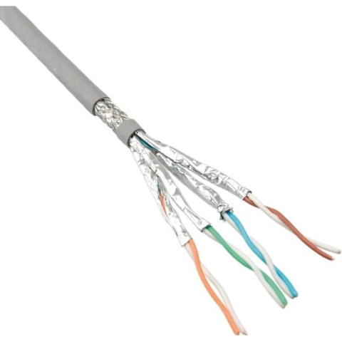 S/FTP CAT6 Gigabit netwerkkabel met vaste aders - AWG24 / grijs - 50 meter
