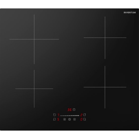 Inventum IKI6008 - Inbouw inductie kookplaat - 60 cm - 4 kookzones - 1-fase plug & play - Randloos - Zwart