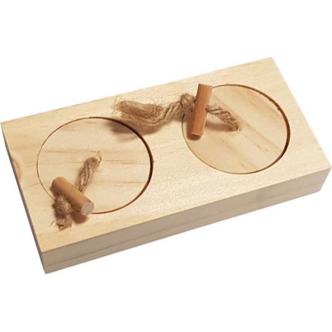 Duvoplus - Speelgoed Voor Dieren - Knaagdier - Houten Sniffle `n Snack Puzzle Cas 12x6x2,5cm - 1st