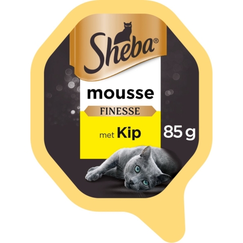 Sheba Finesse Kattenvoer Natvoer Mousse Kip Kuipjes 85 gr