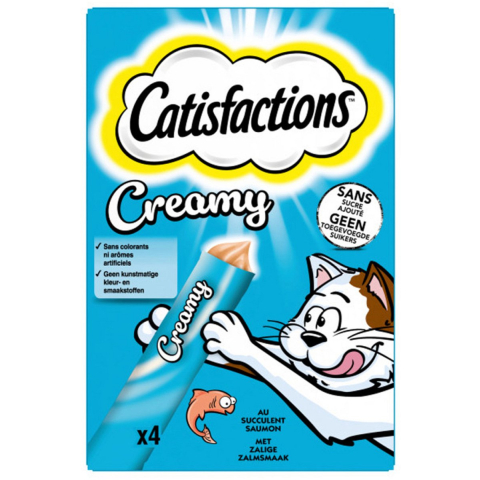 Catisfactions Kattensnack Zalm Creamy 4 x 10 gr