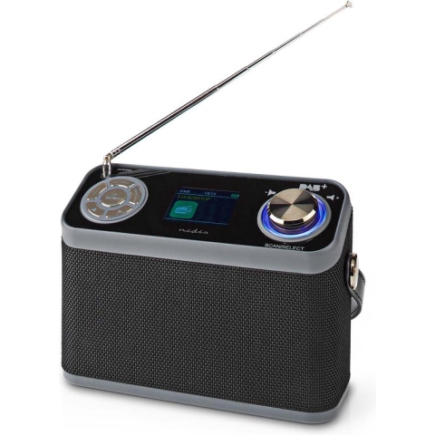 DAB+ Radio - Tafelmodel - DAB+ / FM - 2.4 " - Kleurenscherm - Batterij Gevoed / Netvoeding - Digitaal - 24 W - Bluetooth - Koptelefoonoutput - Wekker - Slaaptimer - Handgreep - Zwart