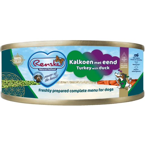 Renske Vers Gestoomd Complete Menu Hondenvoer Nat Kalkoen - Eend 95 gr