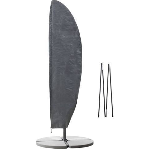 Nature - Tuinmeubelhoes - Beschermhoes voor parasol - H290 x Ø54-Ø32 / Ø33-Ø20cm - met koord en ritssluiting