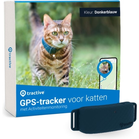 Tractive GPS CAT 4 - Kat GPS Tracker & Activiteitenmonitor - Past op meeste Halsbanden - Donkerblauw