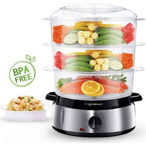 Aigostar Fitfoodie 30INA - Stoomkoker met geborsteld base van RVS